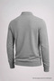 Men's Basic Loose Gray Polo Collar Sweater - 4