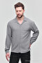 Men's Oversize Shirt Collar Long Sleeve Linen Look Summer Shirt - 3