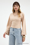 Women's V-Neck Long Sleeve Tight 3-Piece Blouse - 2