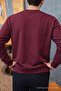 Wellbeing Themed Printed Men's Burgundy Sweatshirt - 6