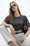 Women's Basic Smoked Crop Blouse with Waist Detail - 6
