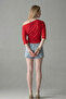 Women's Short Sleeve Cotton Tight-Fitting Red T-Shirt - 6