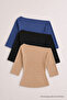 Women's Body-Fitting Basic 3-Piece Tight Blouse
