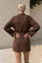 Women's Soft V-Neck Belted Brown Kimono - 6