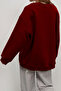 Women's Crew Neck Oversize Burgundy Sweatshirt - 3