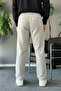 Men's Comfortable Summer Gray Loose Linen Trousers - 6