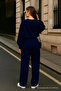 Women's Wide Leg Loose Blue Palazzo Pants - 3