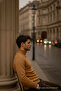 Men's Long Sleeve High Neck Loose Fit Brown Knit Sweater - 6