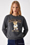 Women's Chiacago Bear Printed Smoked Sweatshirt