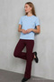 Women's Comfort Fit Basic B.Blue Loose T-Shirt - 2