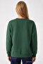 Women's Sorry Chest Printed Dark Green Sweatshirt - 5