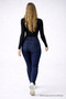 Women's Long Sleeve Crew Neck Black Stylish Blouse - 6