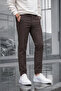 Men's Straight Fit Cotton Brown Trousers