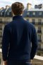 Men's Zippered Basic Navy Blue Loose Fleece - 6