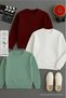 Men's Crew Neck Loose 3-Piece Sweatshirt