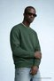 Men's Embroidered Shiny Khaki Sweatshirt - 2