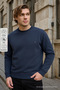Smoked Color Basic Crew Neck Men's Sweatshirt