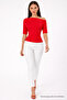 Women's Off-Shoulder Short Sleeve Red Tight Blouse - 3
