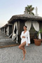 Kadın Straight Fit Basic Beyaz Mini Kimono - 3