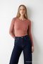 Women's Crew Neck Basic Tight Powder T-Shirt - 5