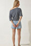 Women's Off-Shoulder Short Sleeve Smoked Tight T-Shirt - 6