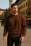 Unisex Winter Comfortable Long Brown Loose Sweater - 5