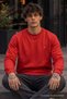 Knitted Winter Casual Red Men's Sweatshirt - 4