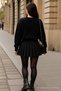 Women's Crew Neck Winter Oversized Black Sweater - 3