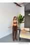 Brown Women's Linen Trousers - 4