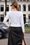 Women's Boat Neck Basic Slim Blouse 3-Piece Set - 3