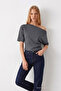Women's Off-Shoulder Short Sleeve Smoked Blouse - 3
