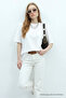 Women's Short Sleeve Cotton Pack Ecru Oversized T-Shirt - 3