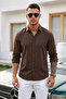 Men's Straight Woven Trend Coffee Shirt - 2