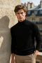 Men's Casual Daily Trend Basic Black Sweater - 3