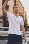 Men's Polo Collar Short Sleeve Summer White T-Shirt - 3