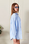 Light Blue Striped over Fit Women's Shirt Suitable for All Seasons - 8