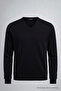 Men's Casual V-Neck Black Knit Sweater - 2