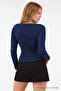 Women's Boat Neck Basic Slim Blouse 3-Piece Set - 7