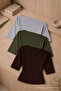 Women's Off-The-Shoulder Short Sleeve 3-Piece Tight Blouse