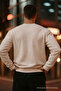 Men's Live İn Love Printed Cream Sweatshirt - 6