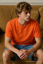 Men's Short Sleeve Comfortable Cotton Orange T-Shirt - 4