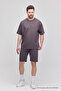 Men's Set of 2 Relaxed Fit Comfortable Fit Lettering Unshaded Smoked Tracksuit Set - 4