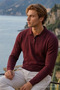 Men's Daily Comfort Acrylic Claret Red Sweater - 3