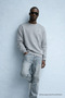 Men's Embroidered Shiny Gray Sweatshirt - 6