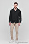 Men's Oversize Shirt Collar Long Sleeve Linen Look Summer Shirt - 7