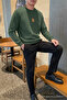 Men's Tiger Printed Loose Fit Red Green Sweatshirt - 3