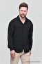 Men's Oversize Shirt Collar Long Sleeve Linen Look Summer Shirt - 3