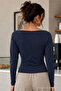 Women's Boat Neck Basic Slim Blouse 3-Piece - 5