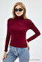 Women's Ultra Soft Turtleneck Burgundy Blouse - 2