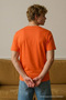 Men's Short Sleeve Comfortable Cotton Orange T-Shirt - 3